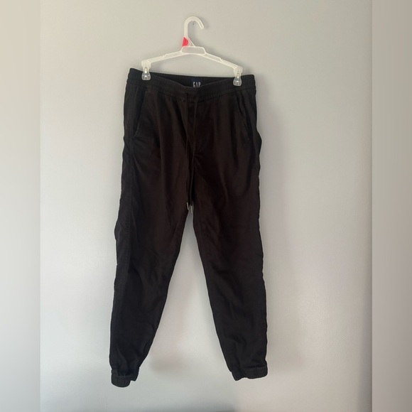 Gap Women's Black Stretch Drawstring Cotton Blend Pants Women’s Sz Small Cuffed - Picture 1 of 5